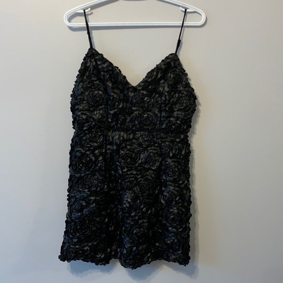 Black cocktail dress with textured detail-WORN ONCE - Picture 1 of 5